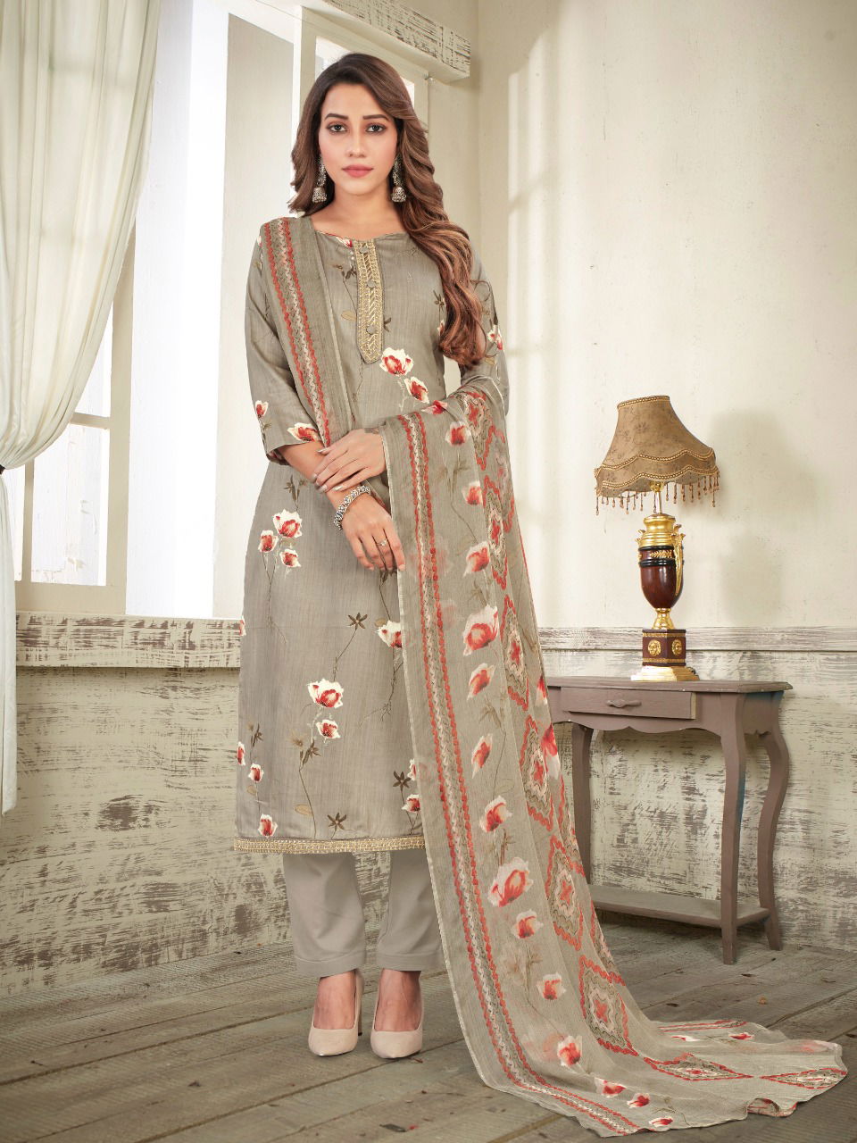 Bipson Riya 1799 Jam Satin Printed Fancy Ethnic Wear Designer Dress Material Collection